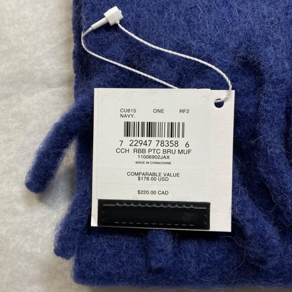 Coach CU815 Muffler with Rubber Patch in Navy, Alpaca+Polyamide - Picture 3 of 5